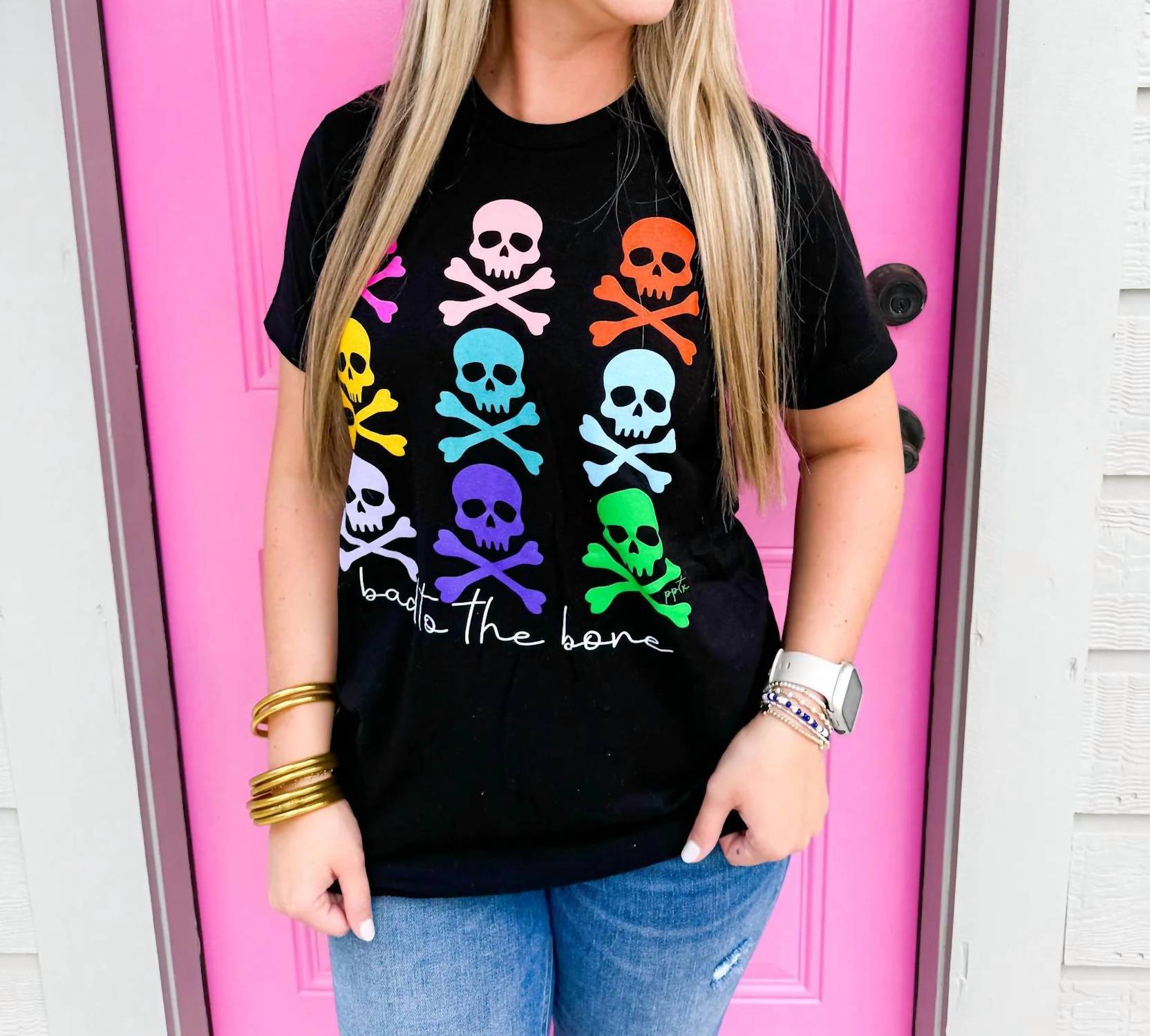 Prickly Pear Tx - Colorful Bad to the Bone Tee