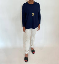 Billie - Wendy Knit Boxy Crewneck Long Sleeve Sweater