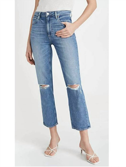 Paige - Sarah Solera Destructed Wash High Rise Crop Jeans