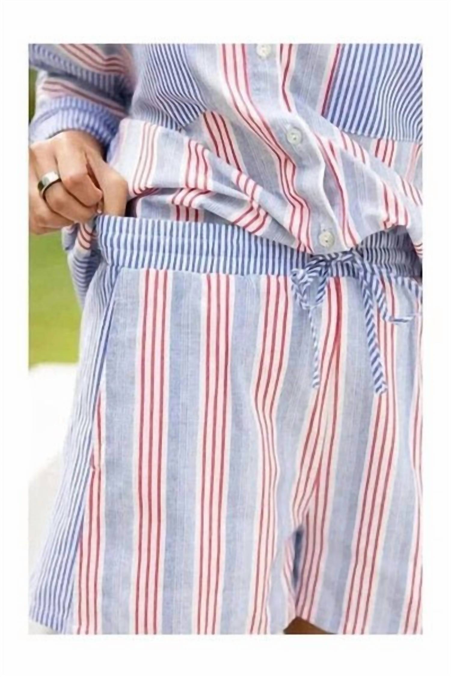 Very J - Boardwalk Striped Top And Short Set