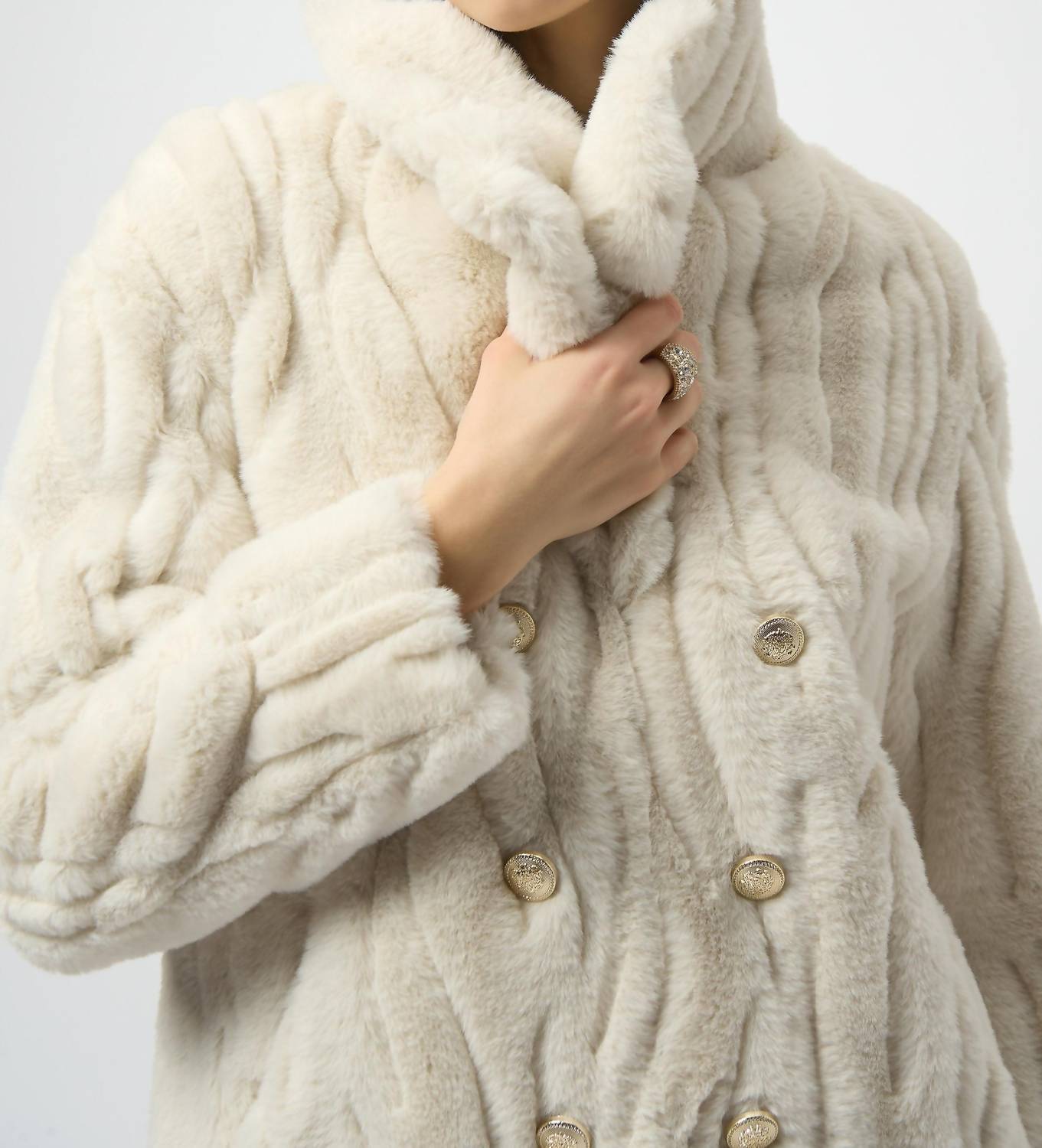 Joseph Ribkoff - Double-breasted Faux Fur Coat