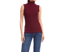Karen Kane Ribbed Turtleneck Tank in wine - women's tank top