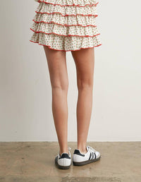 Buttermelon - Cherry Print Ruffled Mini Skort