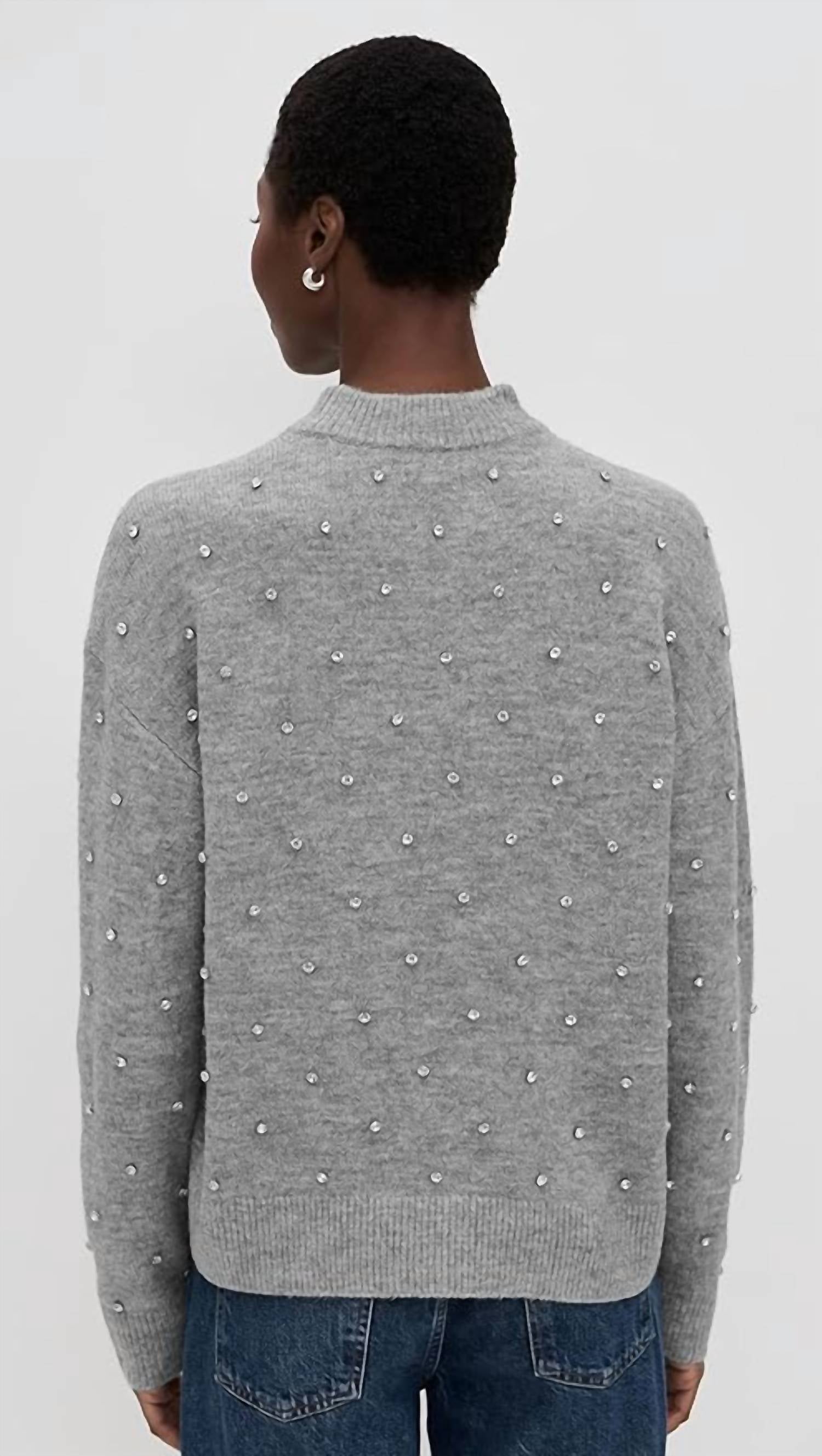 PISTOLA Aura Sweater in charcoal diamonte 1 - women's sweater - detail view