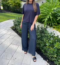 Lola & Sophie - Satin Short Sleeve Top