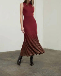 Moon River - MOCK NECK PLEATED MIDI DRESS