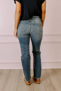 Kancan - Reese High Waist Distressed Straight Leg Jeans