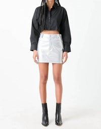 Grey Lab - Raw Edge Cropped Shirt
