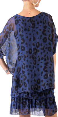 Gigi Moda - Monica Leopard Print Silk Kaftan Blouse