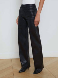 L'Agence - Clayton Coated Wide-leg Jean