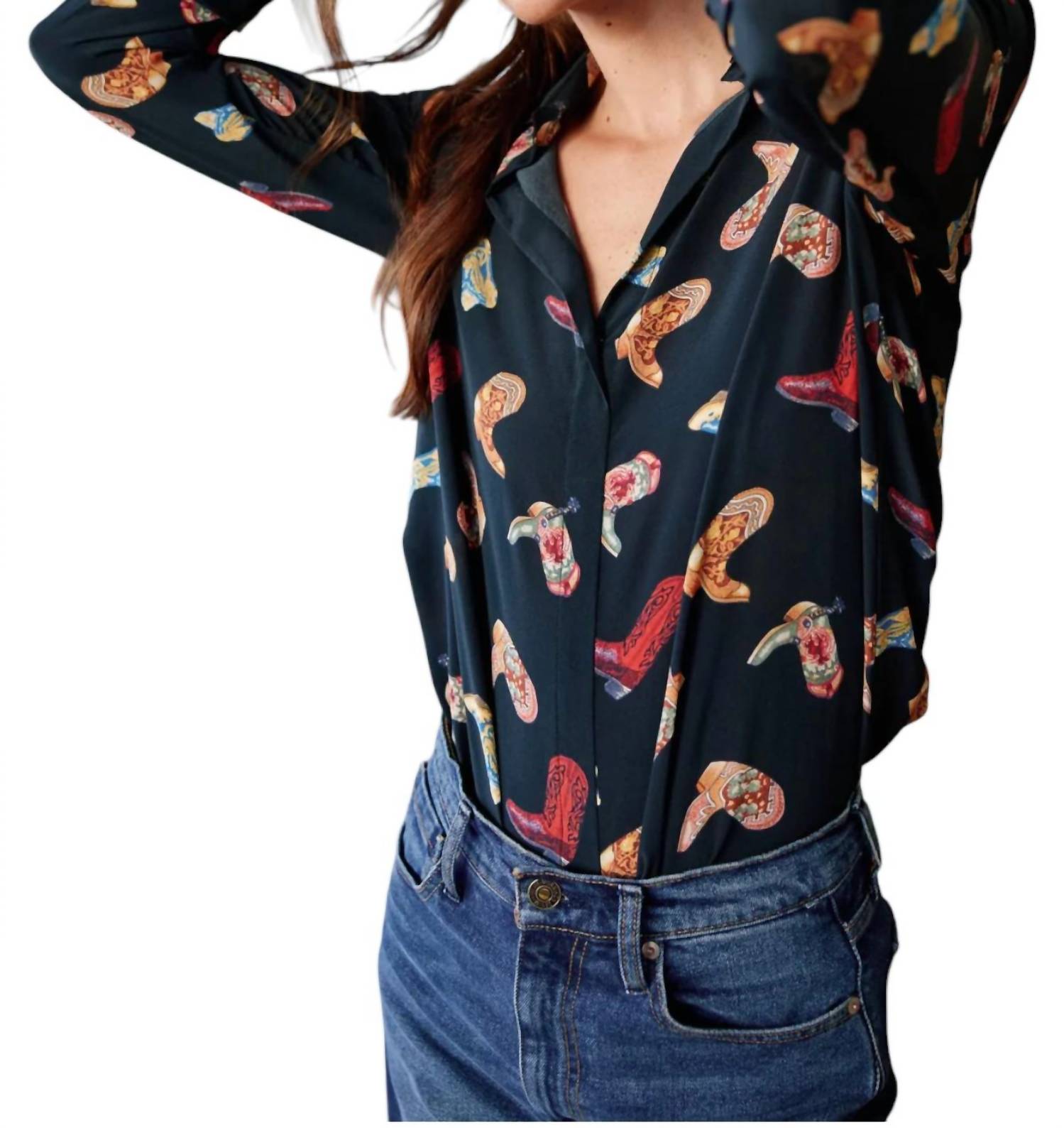 Catherine Gee - Daria French Cuff Silk Blouse Top