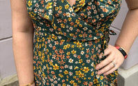 Apricot - Spaced Ditsy Ruffle Wrap Dress