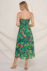 Allie Rose - Hailey Tropical Slit Hem Midi Dress