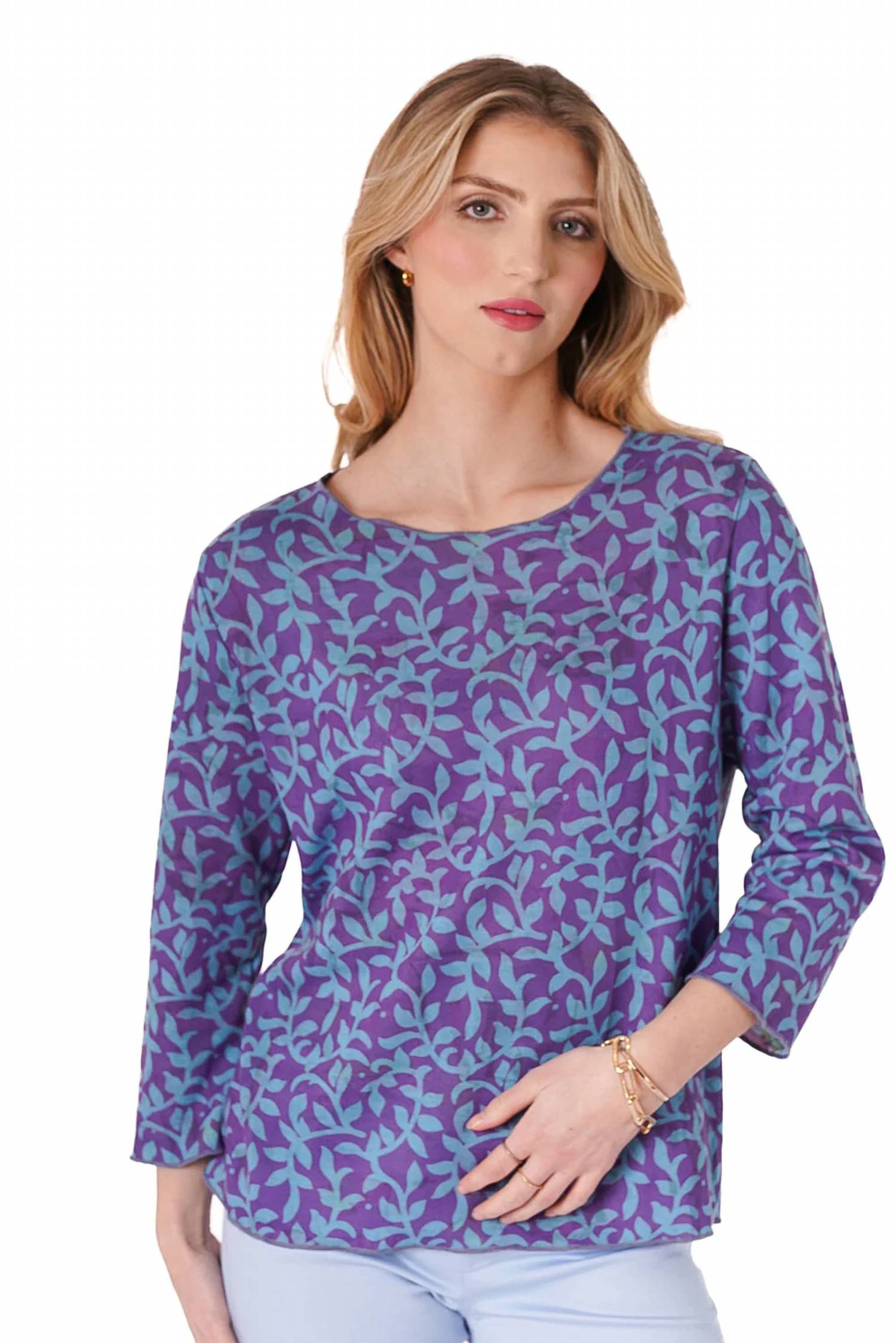 Trisha Tyler - Reversible Printed Crewneck Top