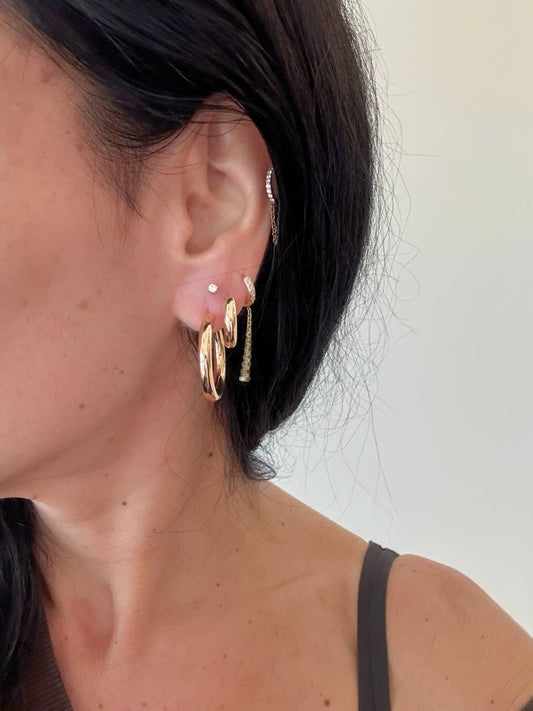 Eklexic - Women's Chunky Water Resistant Huggie Hoop Earrings