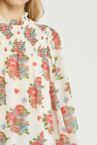 Entro - Smudged Floral Blouse