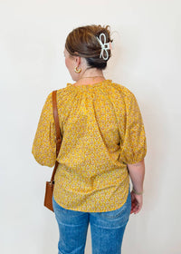 DEAR JOHN DENIM Costa Top in marigold calico - women's blouse - alternate view