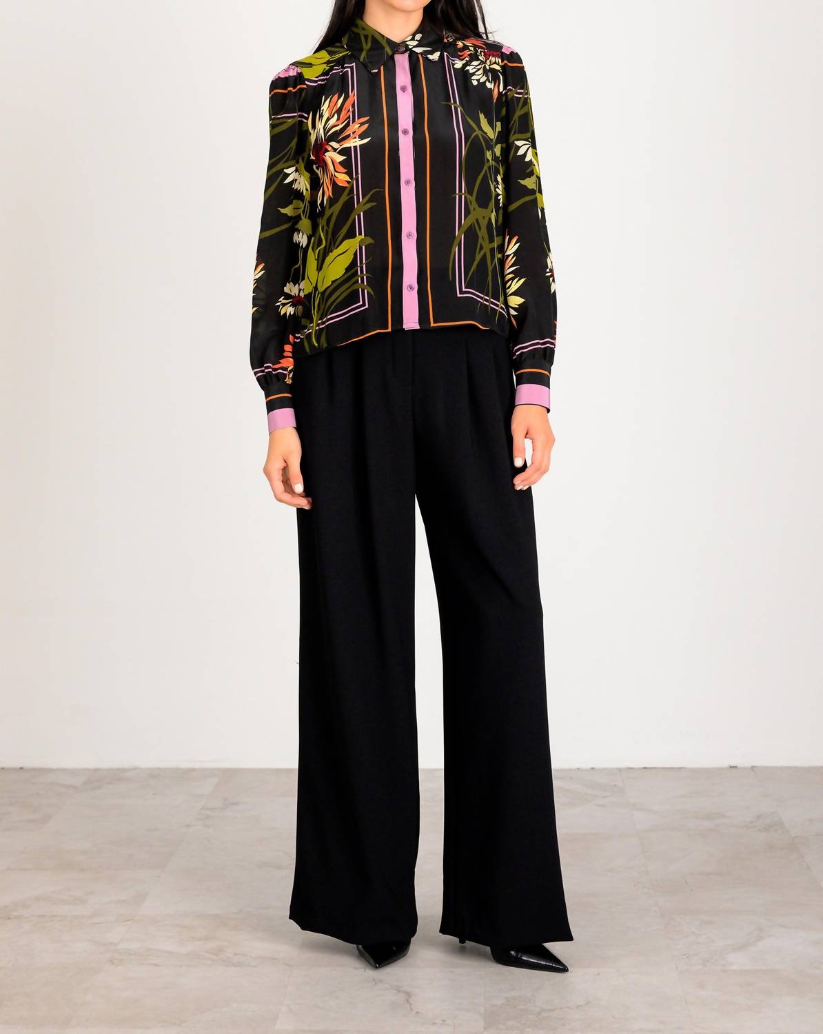 Lavender Brown - Paola Button-down Top