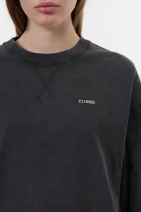 CLOSED Crew Neck Long Sleeve Sweater in black - women's sweater - view 4