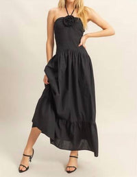 Hyfve - Poplin Rosette Halter Neck Midi Dress