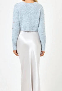 L*SPACE Crystal Cardigan in grey - women's cardigan - alternate view