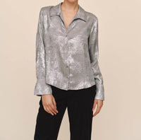 Bella Dahl - Flowy Wide Collared Button Down Shirt