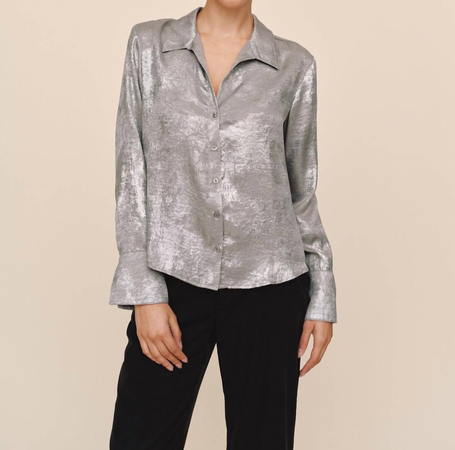 Bella Dahl - Flowy Wide Collared Button Down Shirt