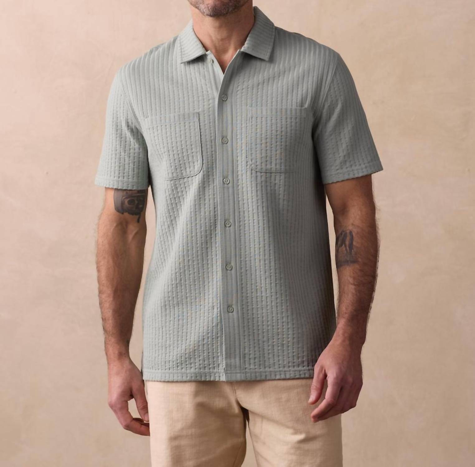 The Normal Brand - Short Sleeve Knit Getaway Button Up Shirt