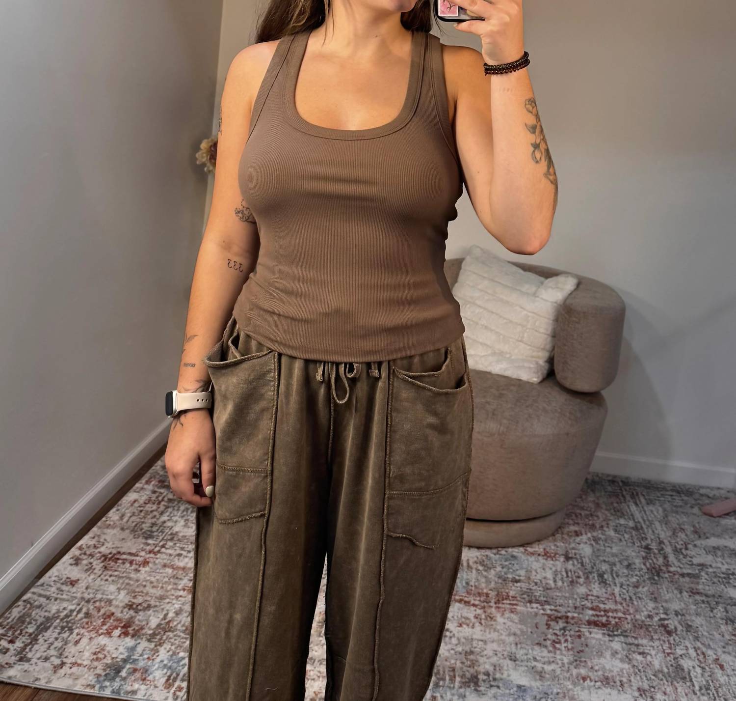 Mono B - Keyhole Ribbed Racerback Tank