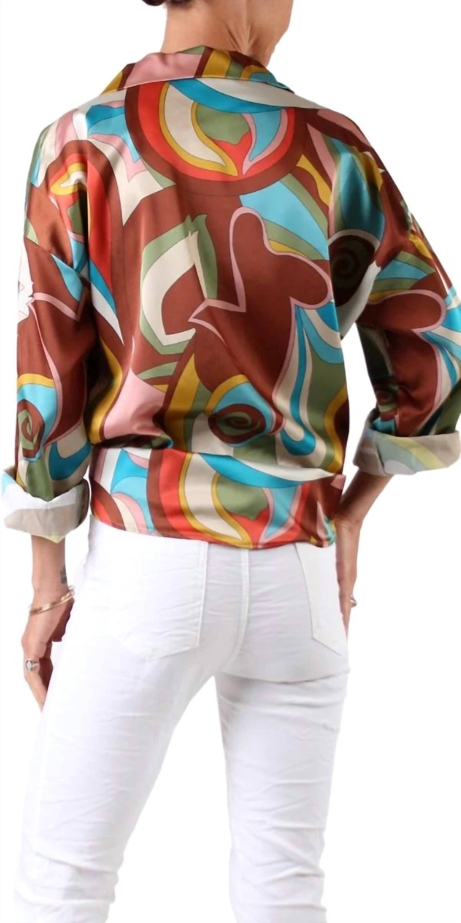 Gigi Moda - Disco Tecca Satin Button Down Shirt