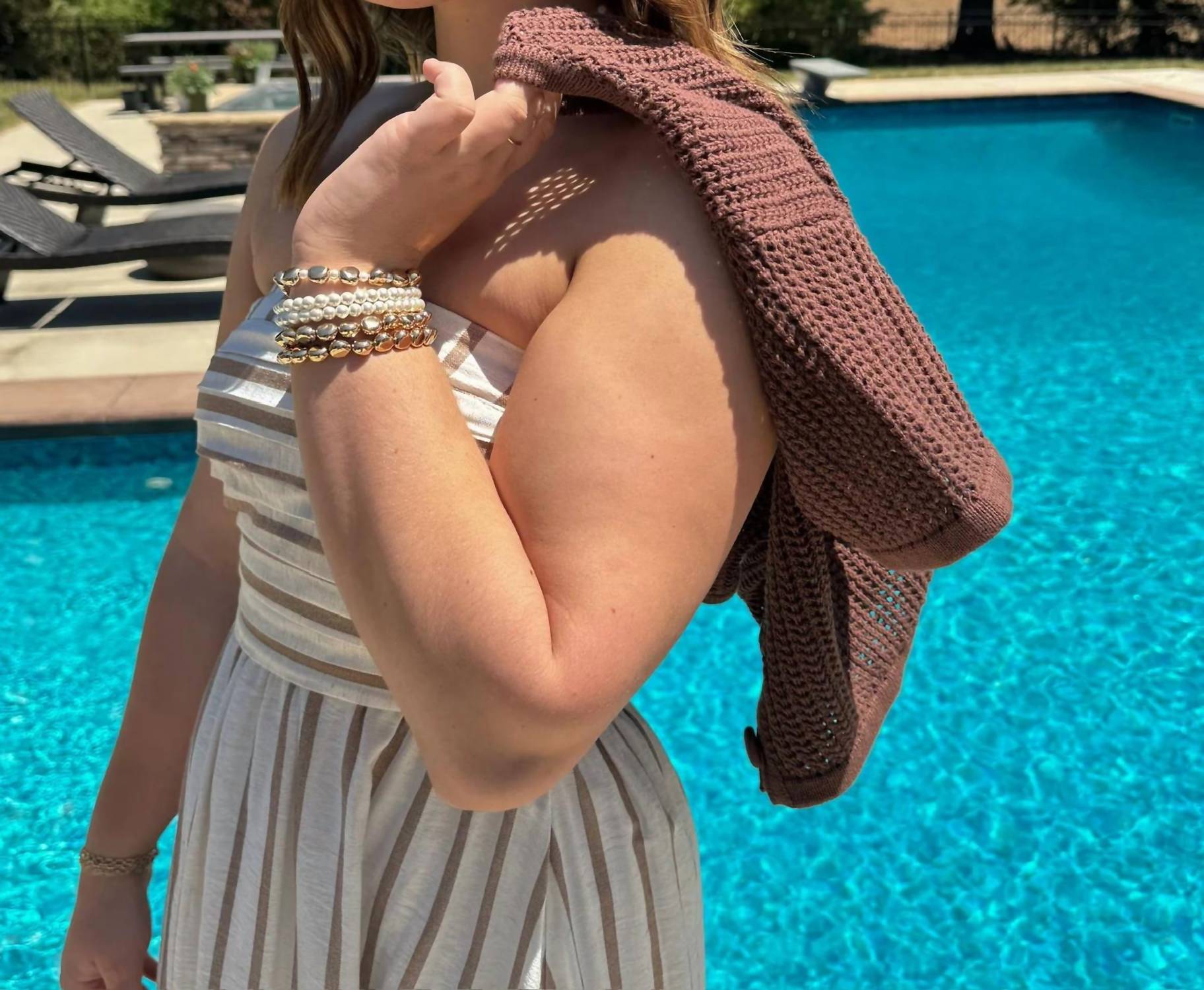 Blu Pepper - Sunkissed Stripe Strapless Dress