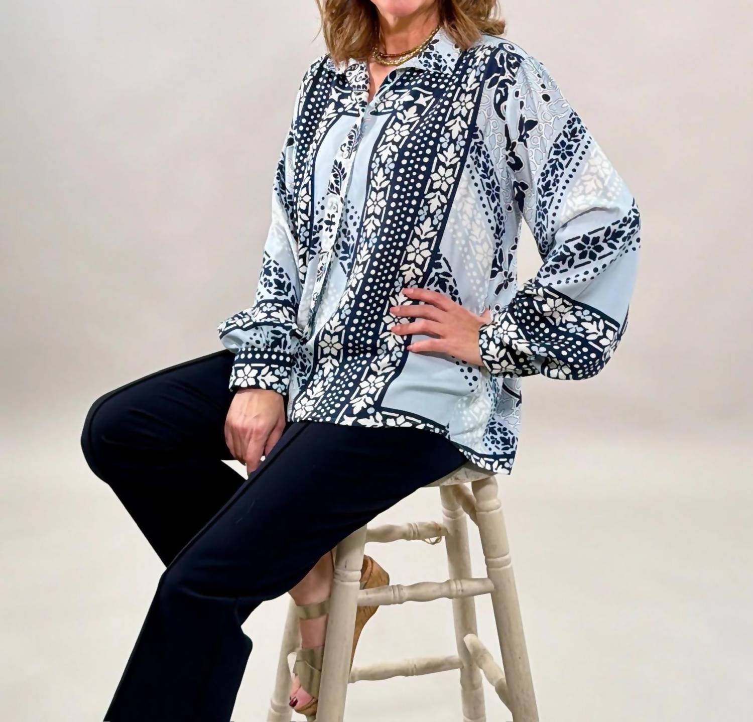 Fifteen Twenty - Print Button-down Blouse