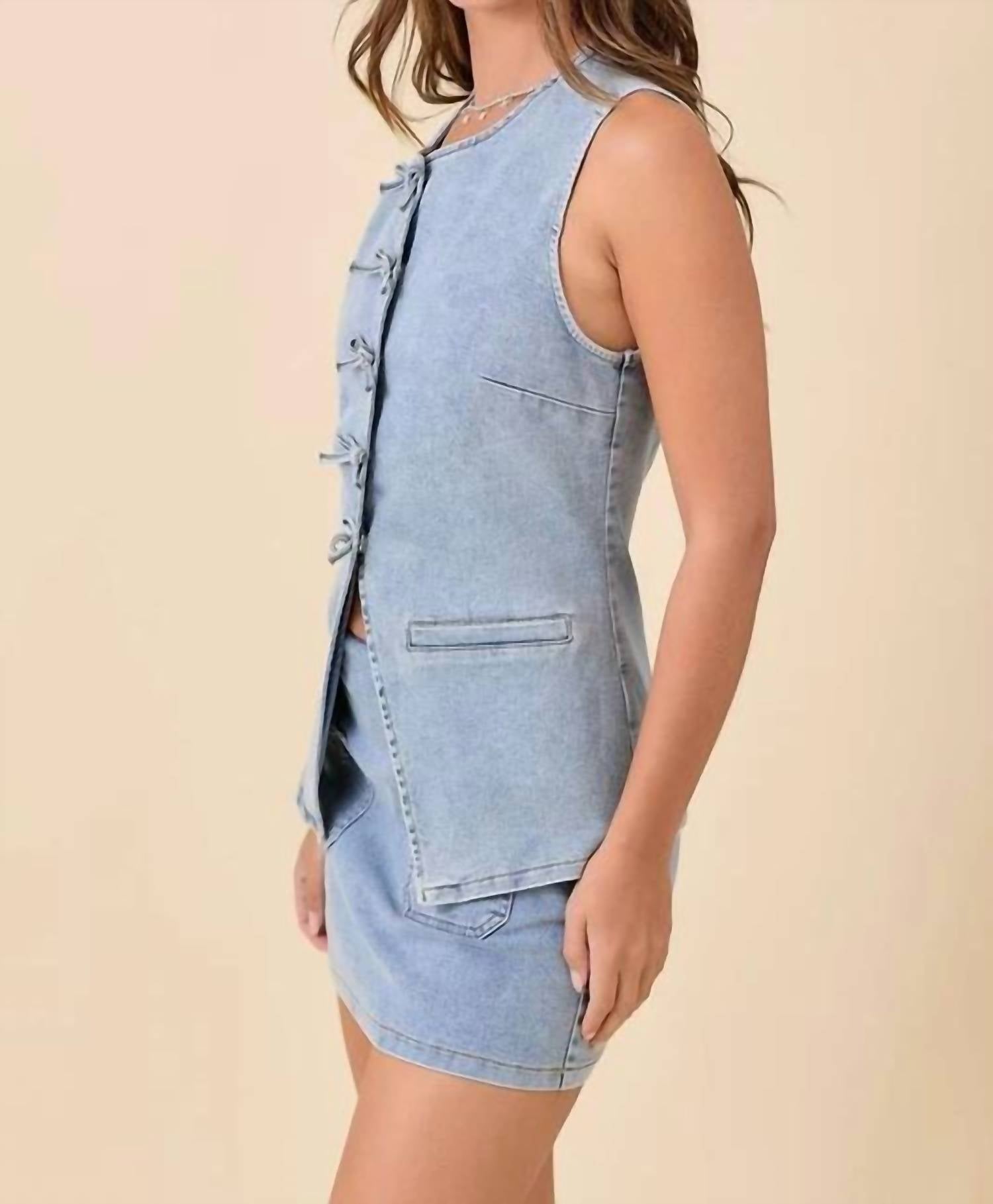 Main Strip - Isla Denim Vest Top