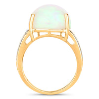 Diana M Jewels Women's Pear Natural Ethiopian Opal Fashion Ring (11.99 Ct) - Luxe in 14k yellow gold - women's jewelry - detail view