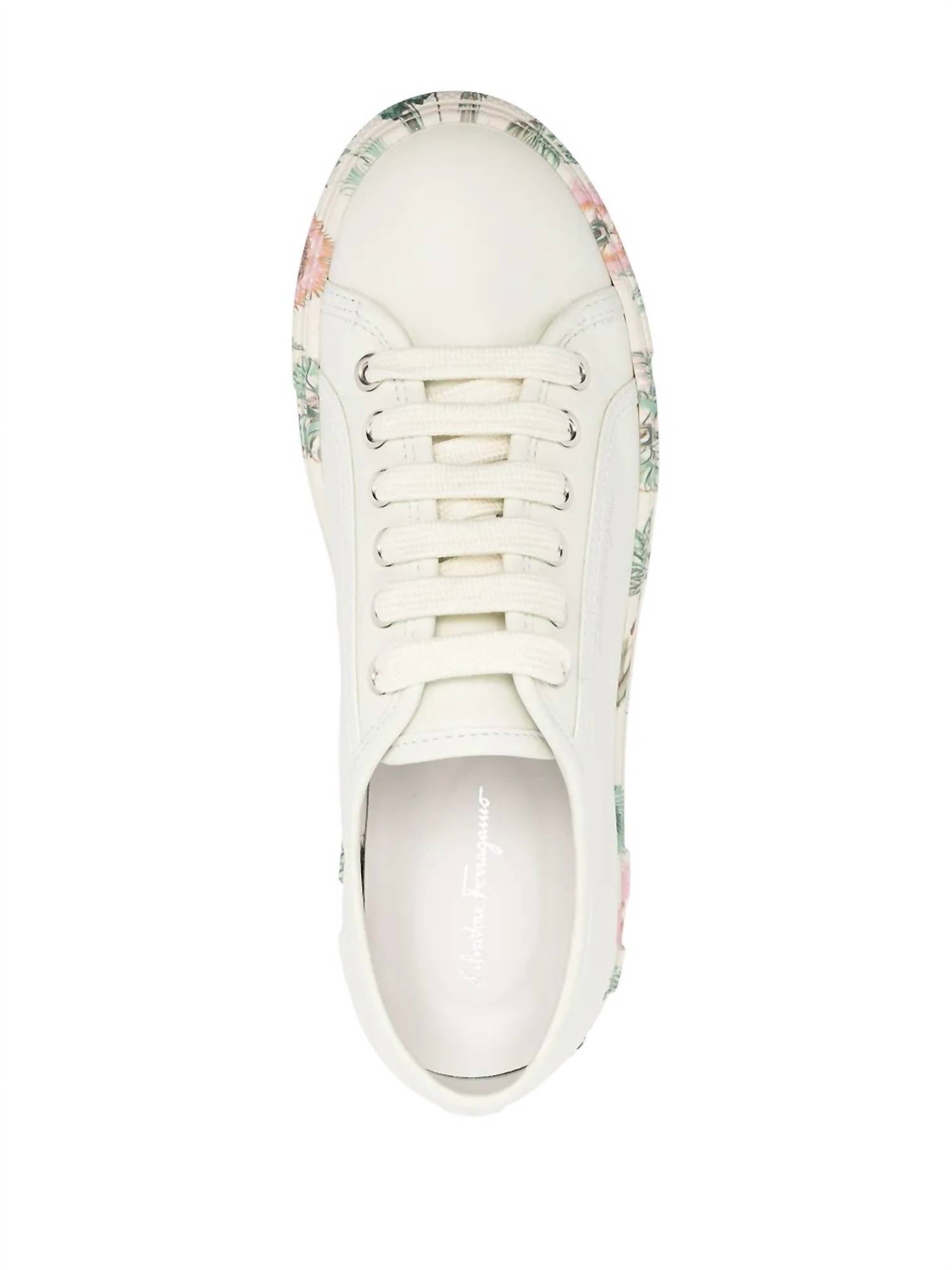 Salvatore Ferragamo - Women's Floral Trim Low Top Sneakers