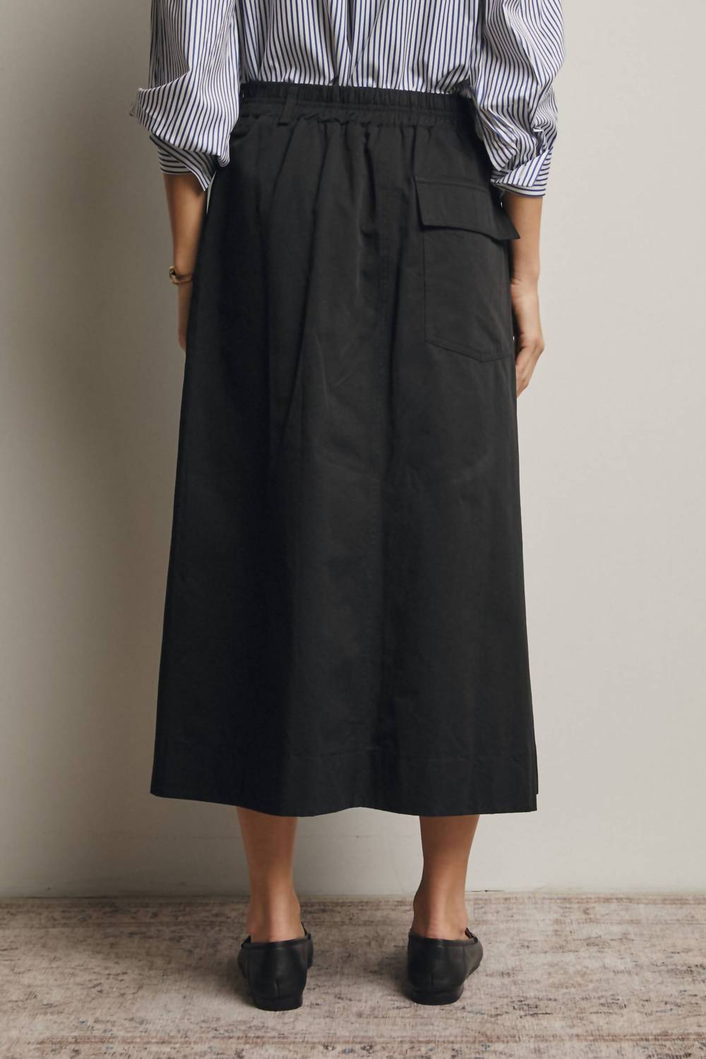 Forte - Pleated A-Line Midi Skirt