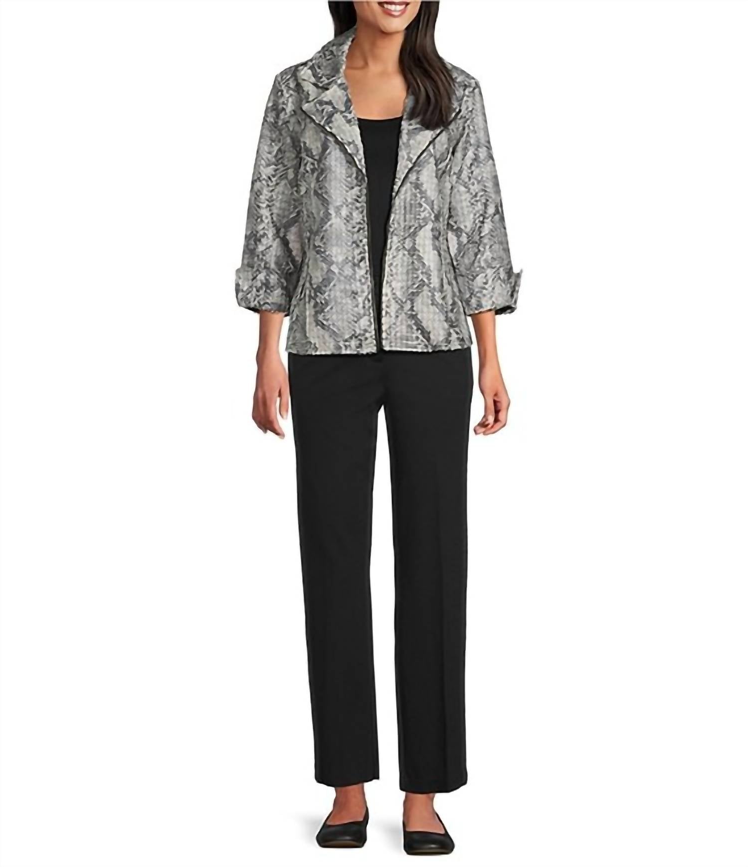 Multiples - Snakeskin Print Jacket