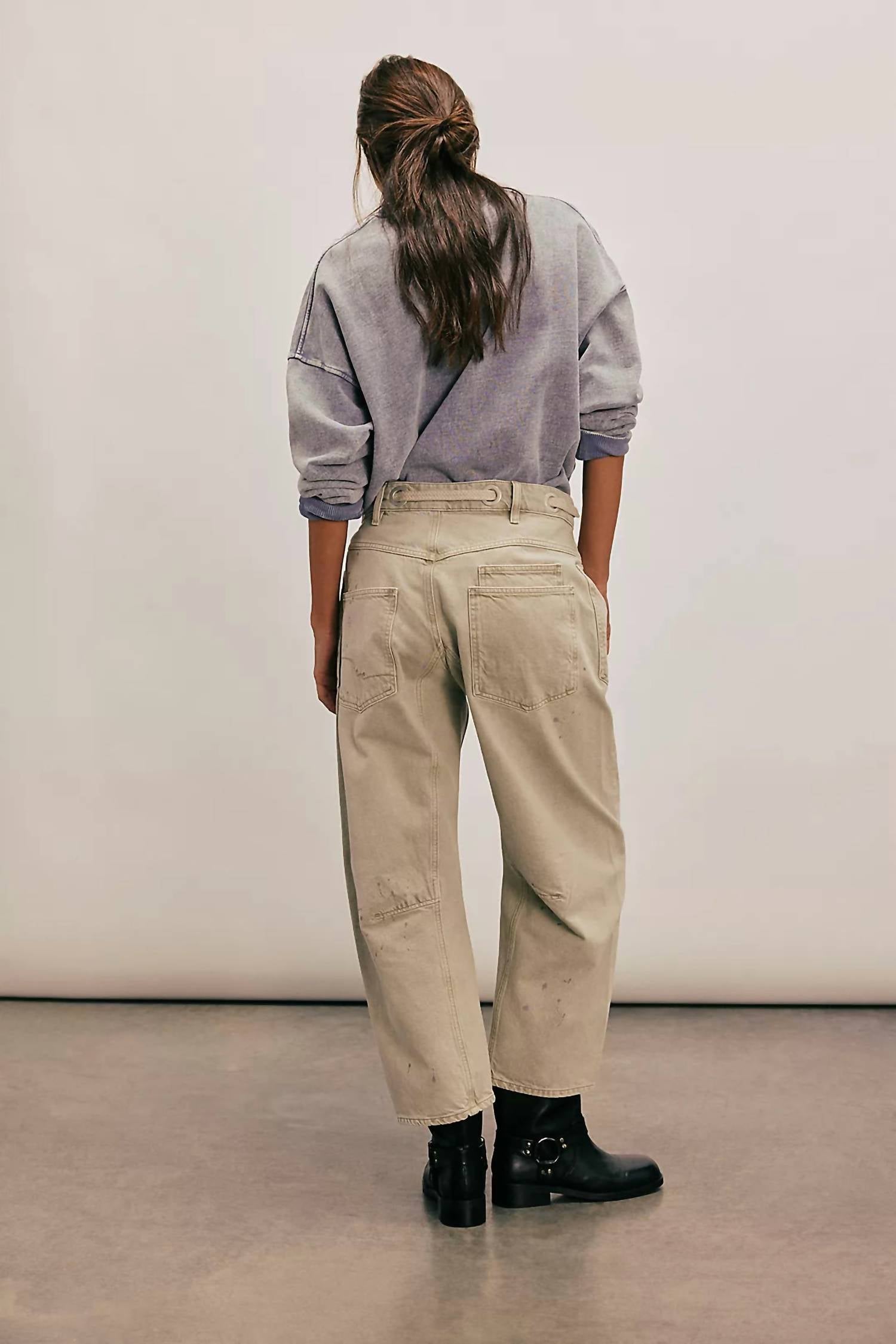 Free People - Moxie Low Slung Pull On Barrel Pants