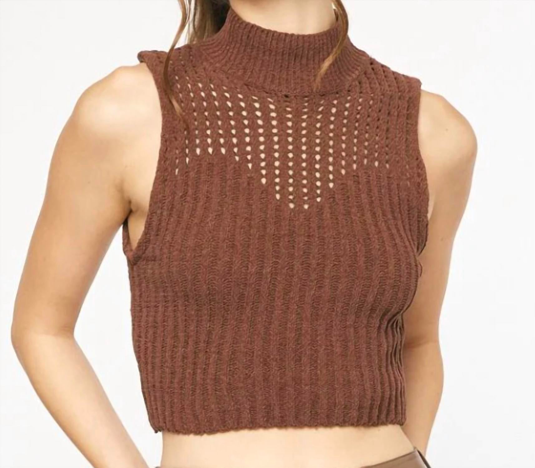 Entro - Chenille Mock Neck Sweater Vest