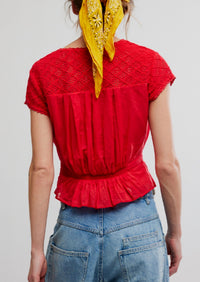 Free People - Gemma Embroidered Top