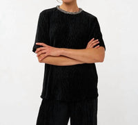 Esqualo - Viva Velvet Plisse Top