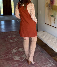 DAVI & DANI Gossamer Floral Long Sleeve Top in beige - women's blouse - detail view