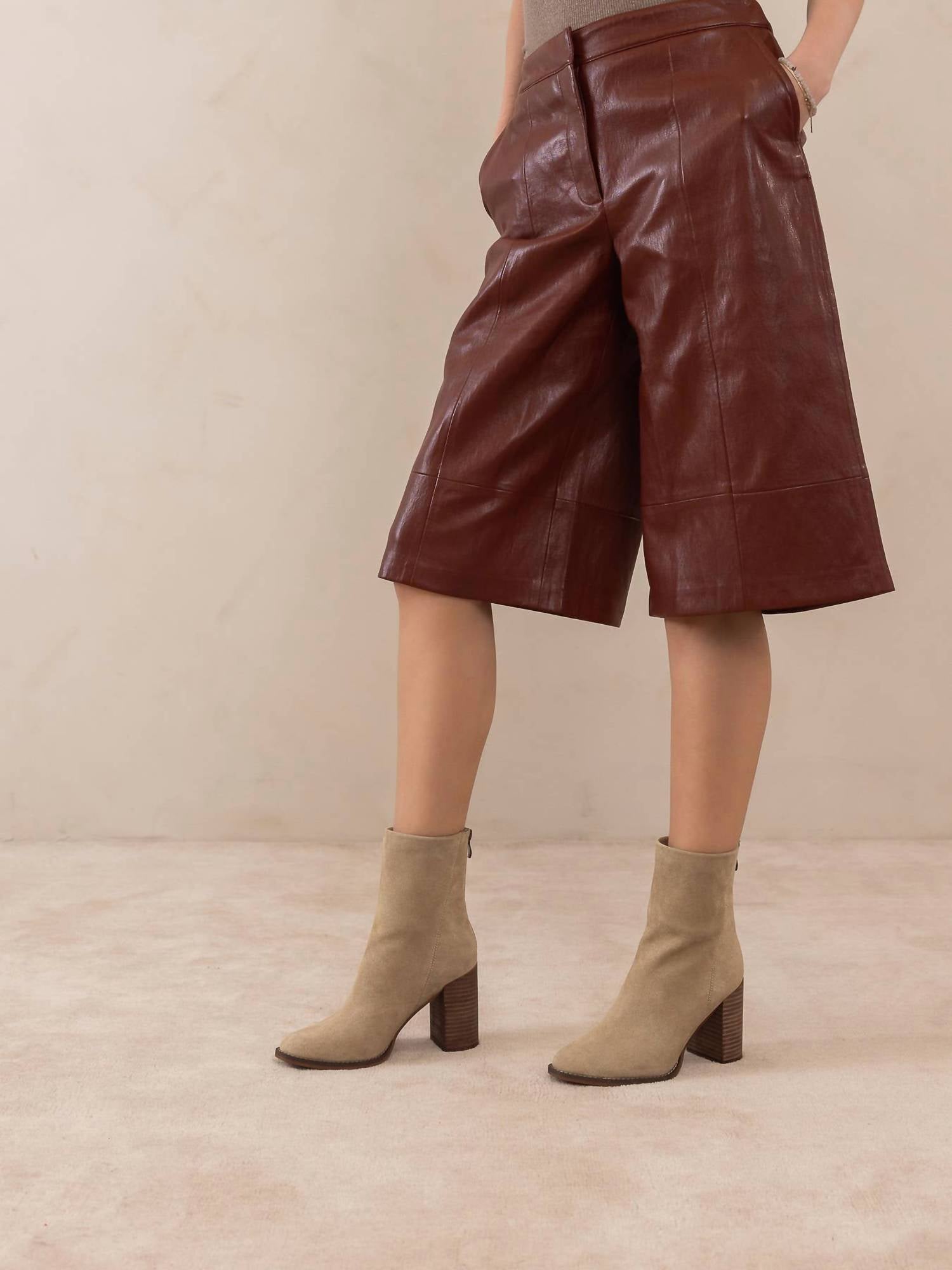 Oasis Society - Women's The Maxine Minimal Suede Heel Fall Bootie