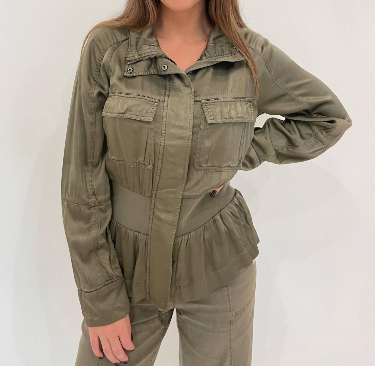 Marrakech - Solara Viscose Satin Peplum Jacket