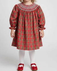 Delaney - Girls' Long Sleeve Smocked Bishop Dress