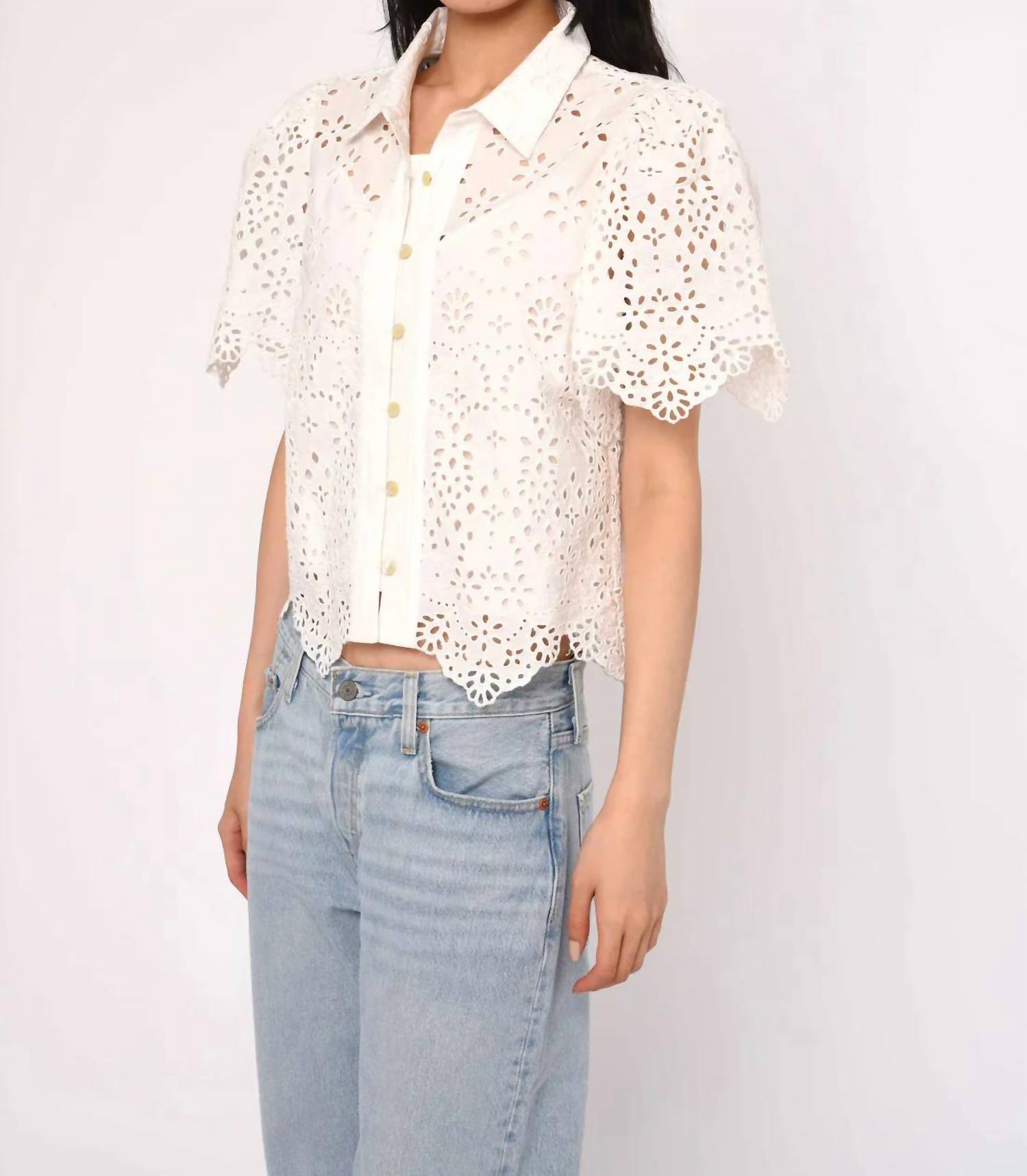 Love The Label - Abigail Eyelet Emboridered Top