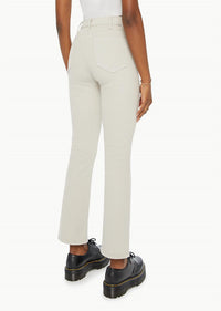 Mother Hustler Flood High-rise Bootcut Jeans in feather grey - women's jeans - detail view