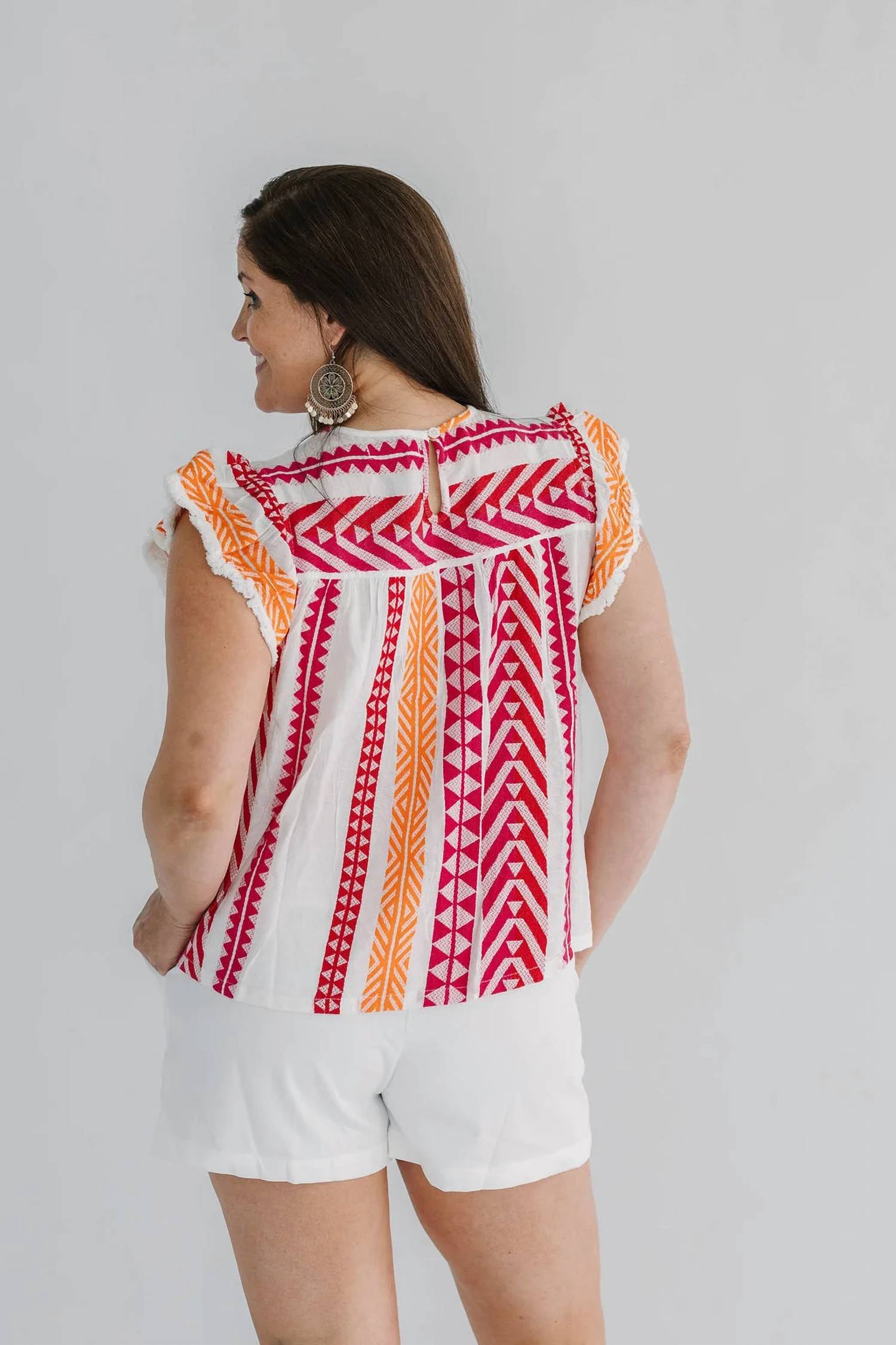 Thml - Finley Flutter Sleeve Knit Pattern Top