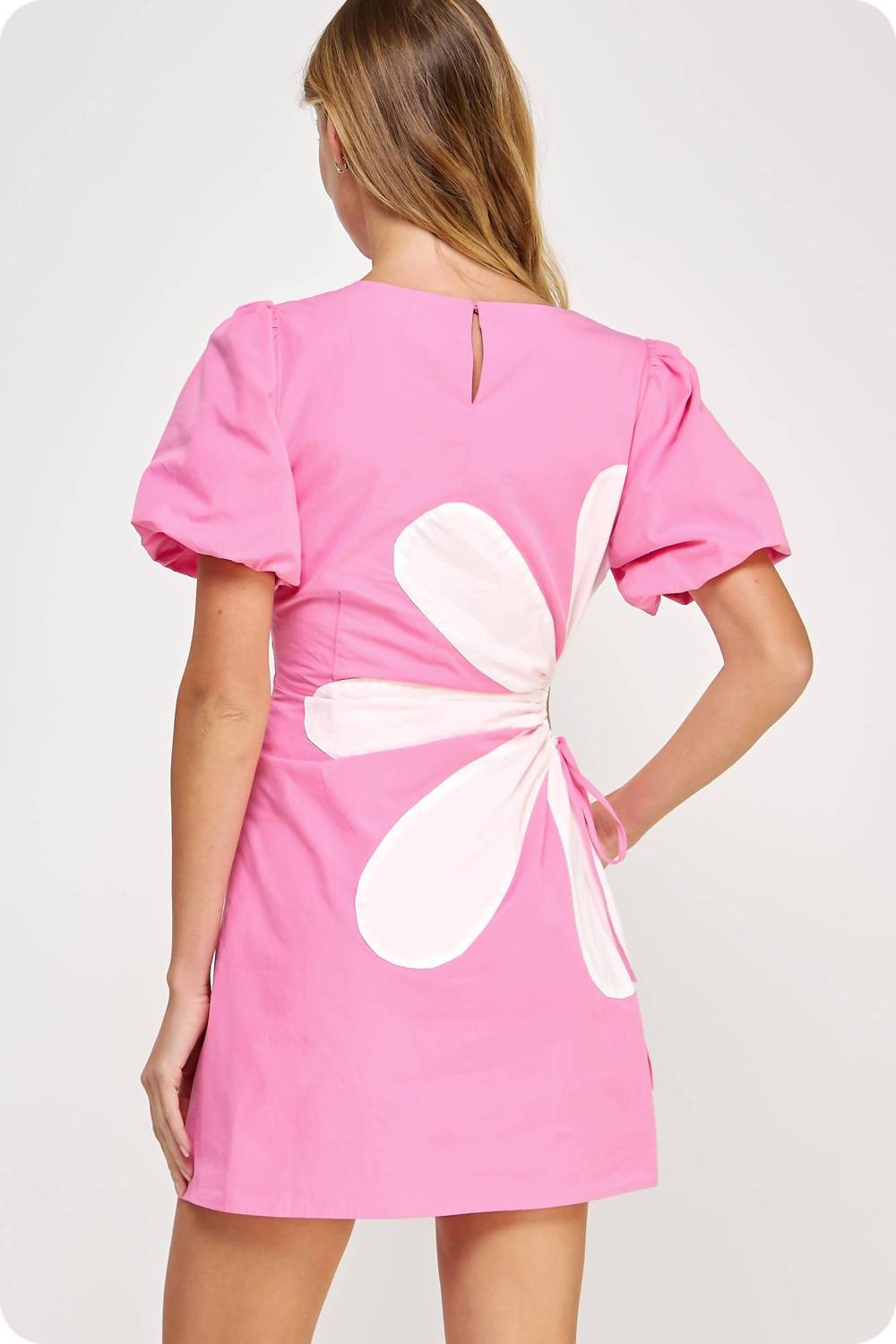 Strut & Bolt - Side Cut-Out Flower Detail Mini Dress