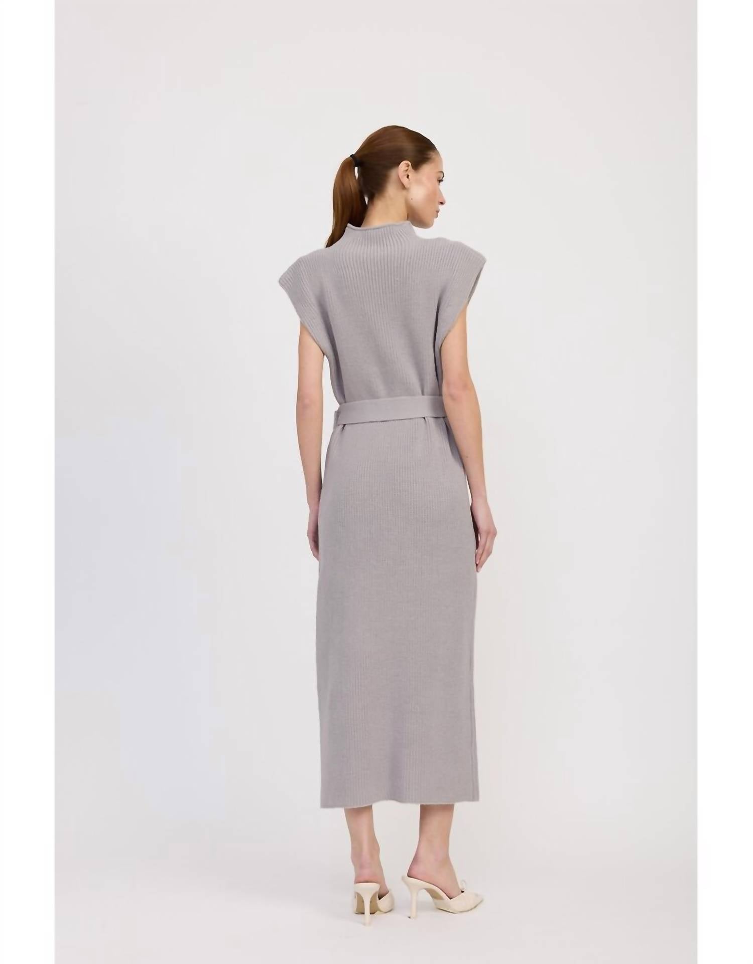 En Saison Sarah Sweater Dress in gray - women's dress - alternate view